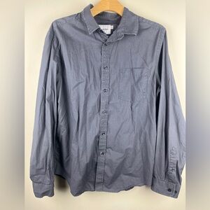 Charcoal Gray Long-Sleeve Button-Down Shirt - Men's
